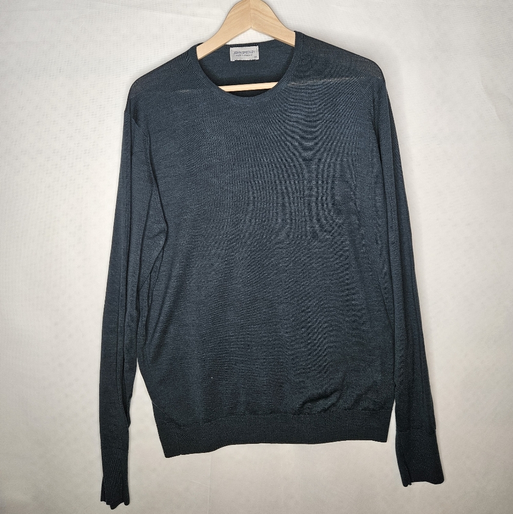 John Smedley Sweater Mens UK XXL/US XL Green 100% Merino Wool Made in England